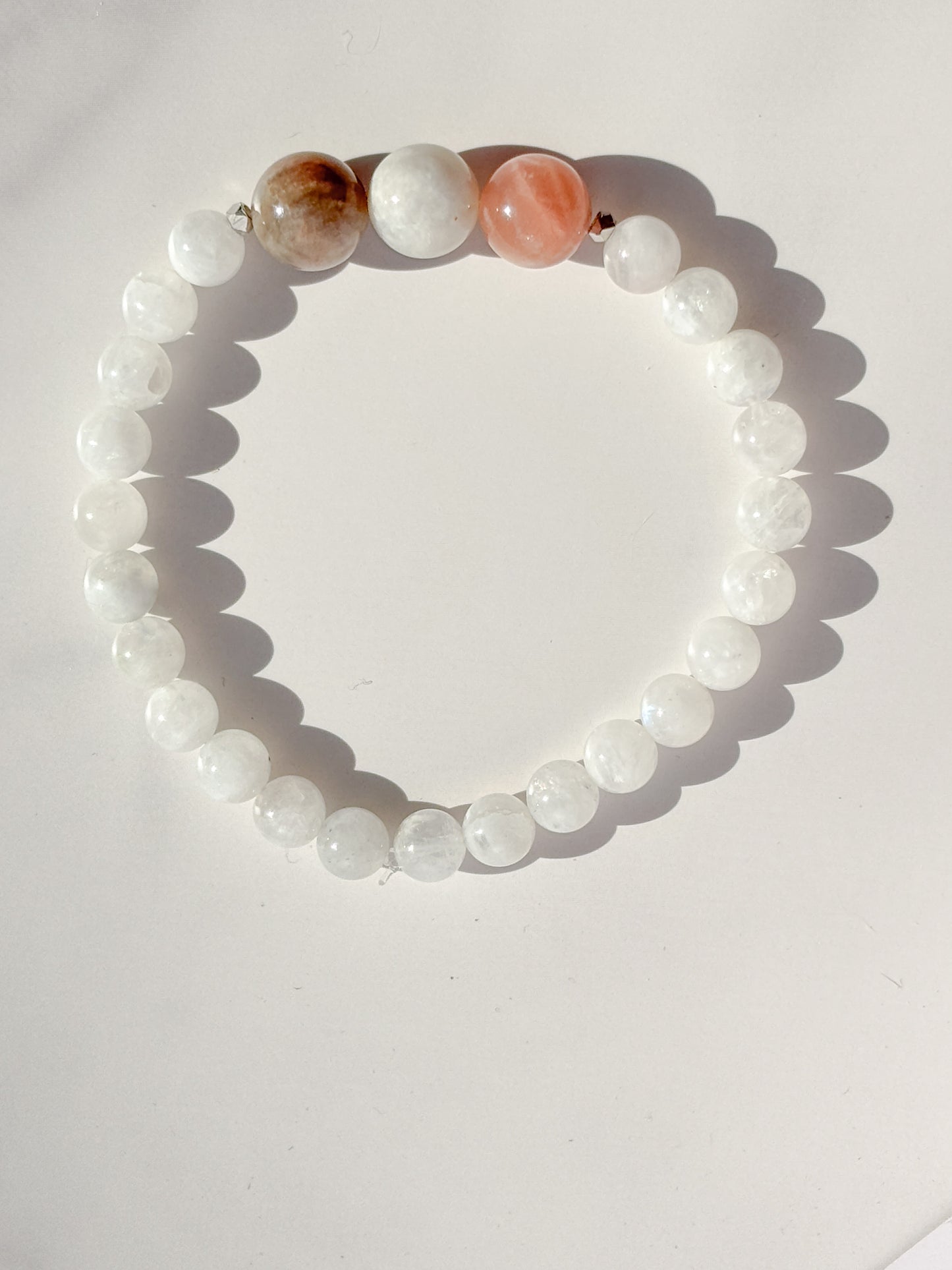 Tri-Color Moonstone Bracelet – 7”
Feminine Energy • Intuition • Emotional Harmony