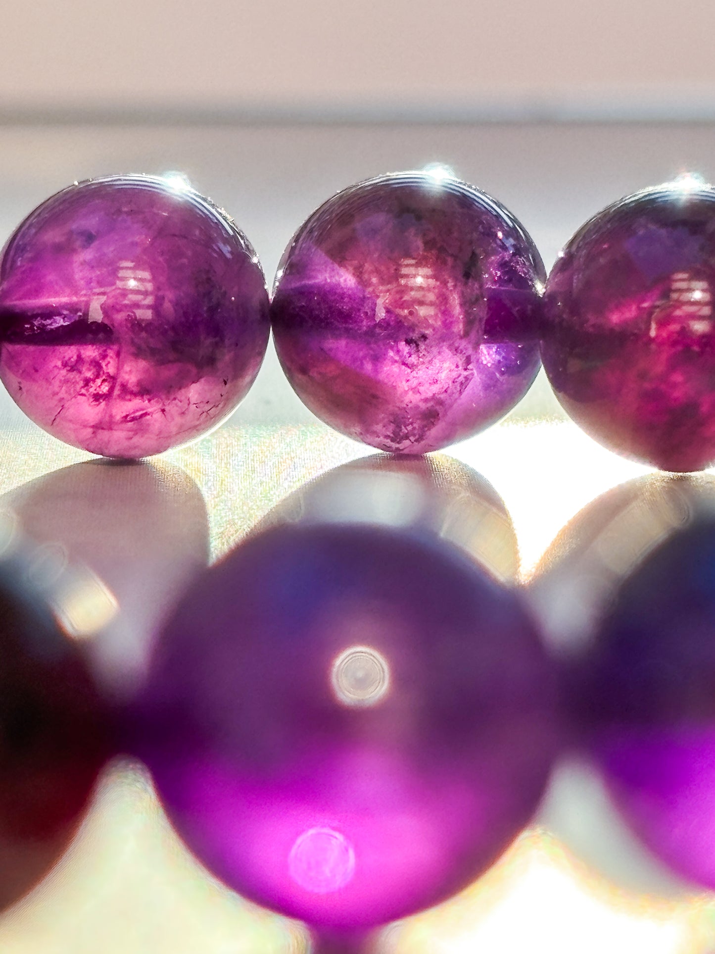 Zambian Deep Amethyst Bracelet - Level 1 (AAA Grade) Natural Deep Violet Bracelet, High-Vibration Crown Chakra, Smooth Finish