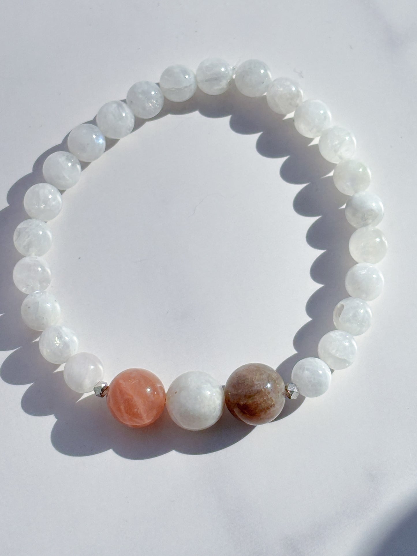 Tri-Color Moonstone Bracelet – 7”
Feminine Energy • Intuition • Emotional Harmony