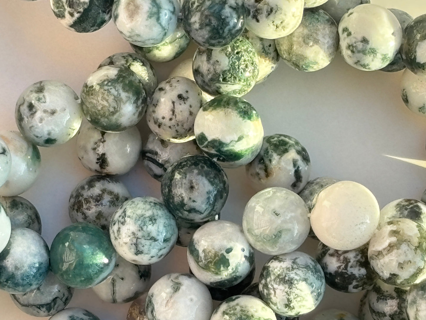 Tree Agate 10mm Bracelet — Crystal for Grounding, Peace & Emotional Balance