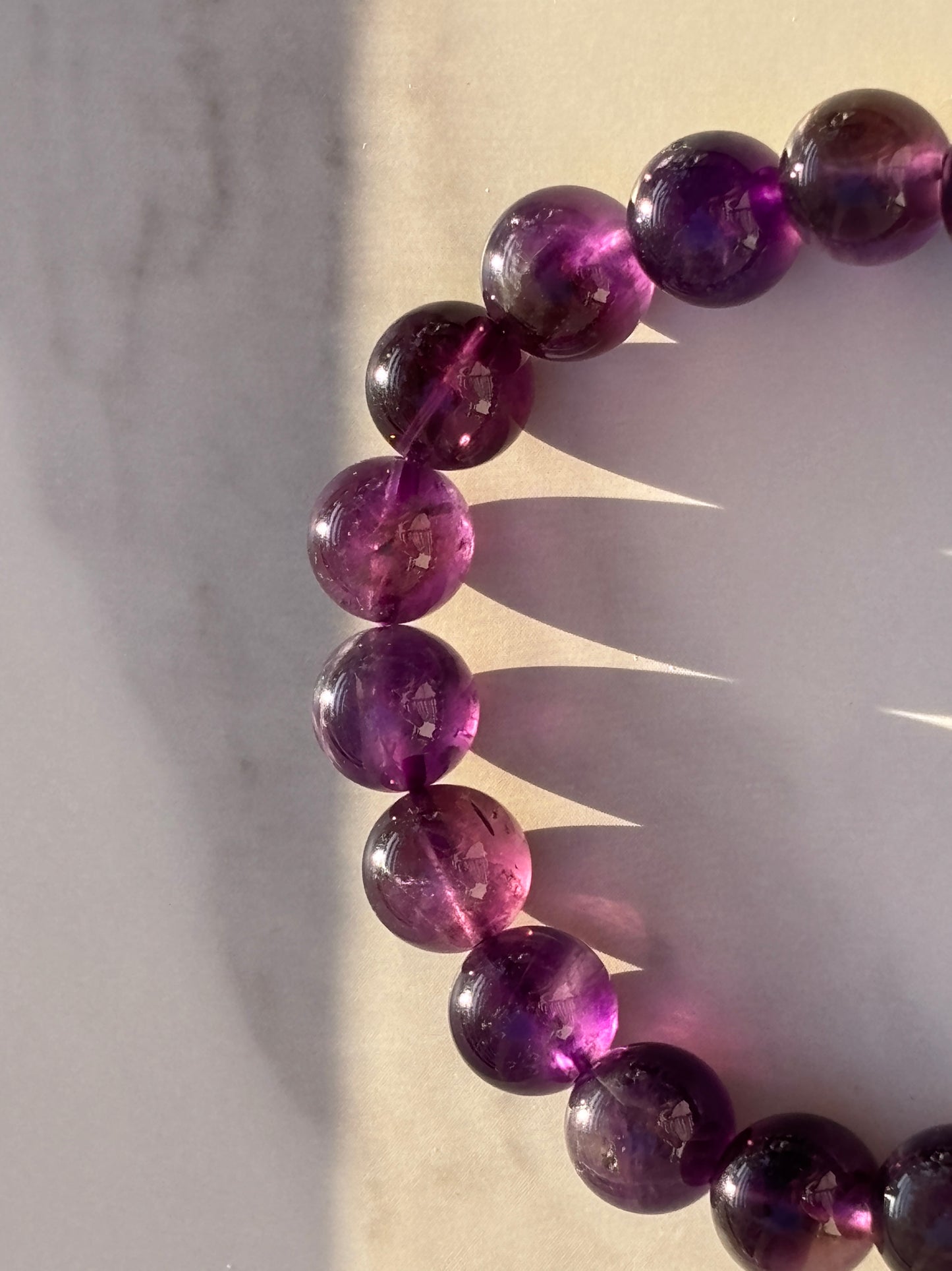 Zambian Deep Amethyst Bracelet - Level 1 (AAA Grade) Natural Deep Violet Bracelet, High-Vibration Crown Chakra, Smooth Finish