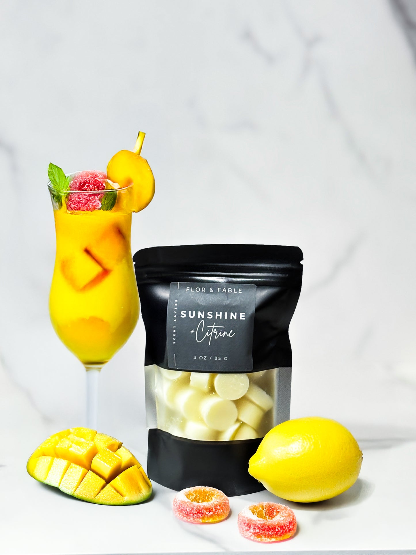 Sunrise & Citrine – Bright Citrus, Cranberry, and Peach Fruit Blend | Luxury Wax Melt