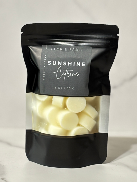 Sunrise & Citrine – Bright Citrus, Cranberry, and Peach Fruit Blend | Luxury Wax Melt