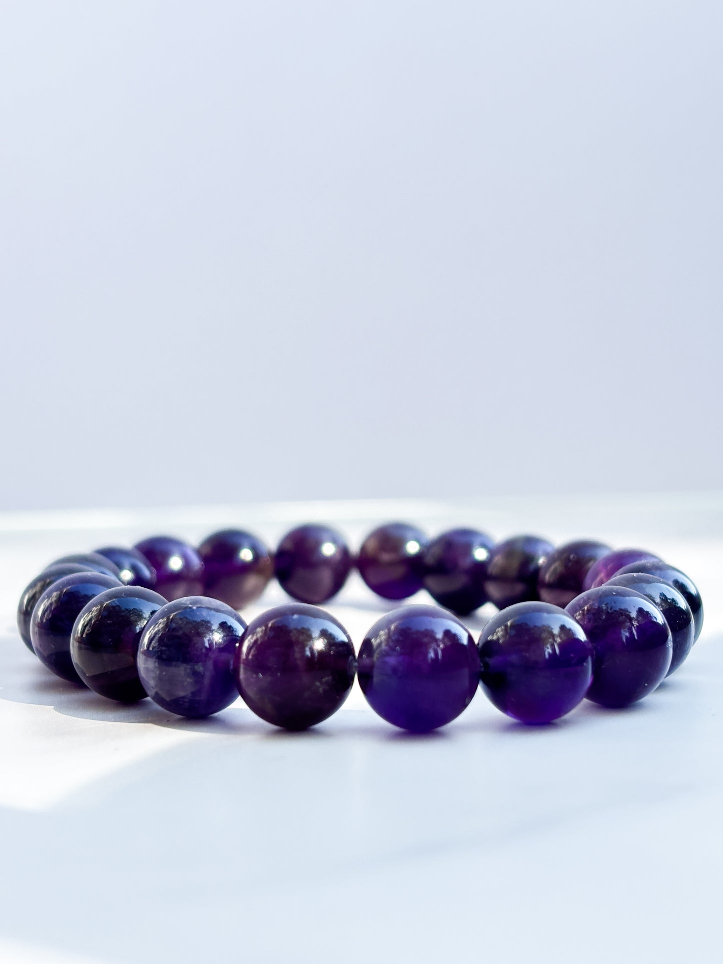 Natural (Not Dyed) Zambian Amethyst Bracelet 7” – Natural Deep Purple Crystal Healing Jewelry