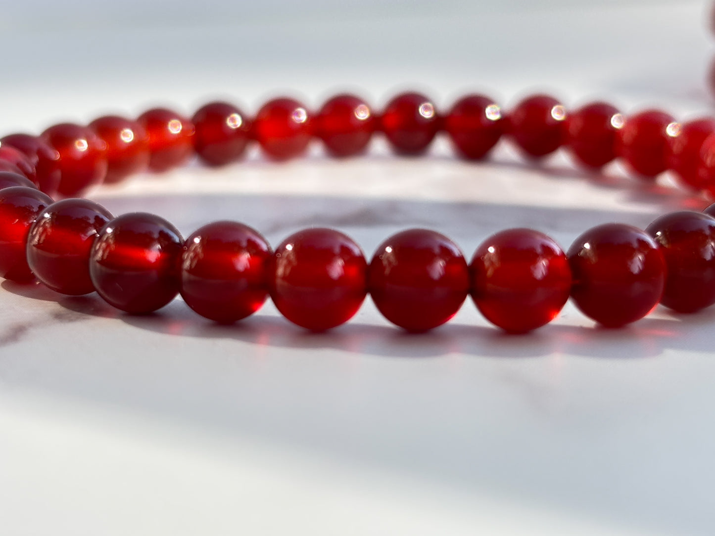 Carnelian Energy Bracelet – 6mm Beads | Vitality, Motivation & Sacral Chakra Activation
