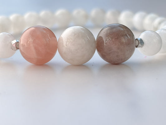 Tri-Color Moonstone Bracelet – 7”
Feminine Energy • Intuition • Emotional Harmony