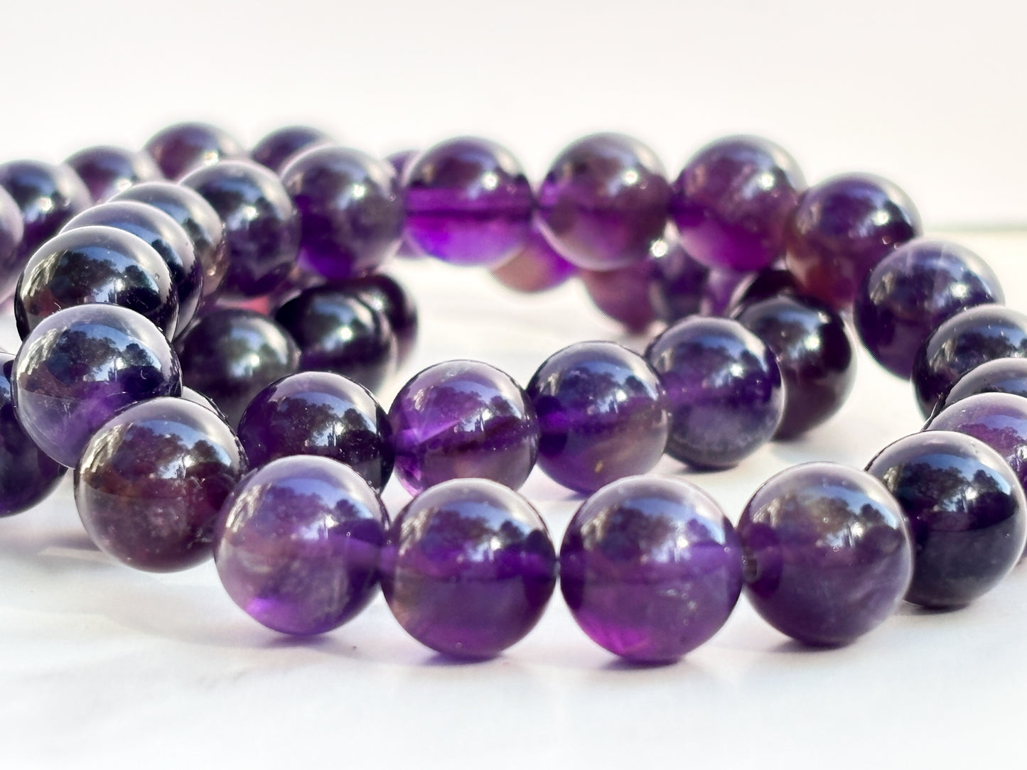 Natural (Not Dyed) Zambian Amethyst Bracelet 7” – Natural Deep Purple Crystal Healing Jewelry
