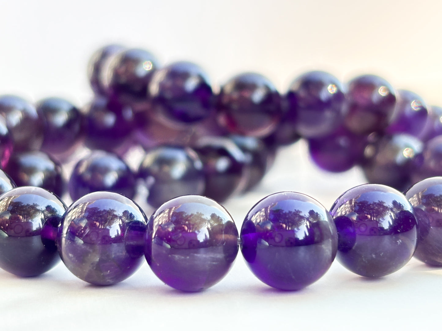 Natural (Not Dyed) Zambian Amethyst Bracelet 7” – Natural Deep Purple Crystal Healing Jewelry