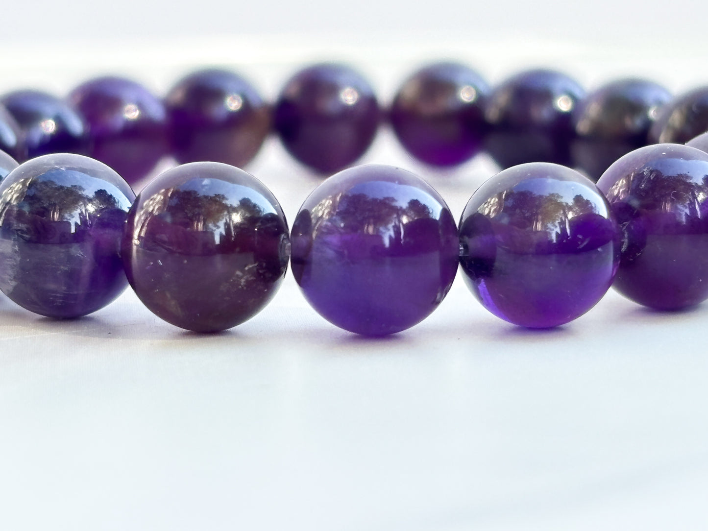 Natural (Not Dyed) Zambian Amethyst Bracelet 7” – Natural Deep Purple Crystal Healing Jewelry