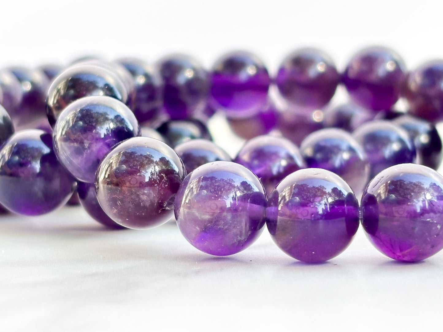 Natural (Not Dyed) Zambian Amethyst Bracelet 7” – Natural Deep Purple Crystal Healing Jewelry