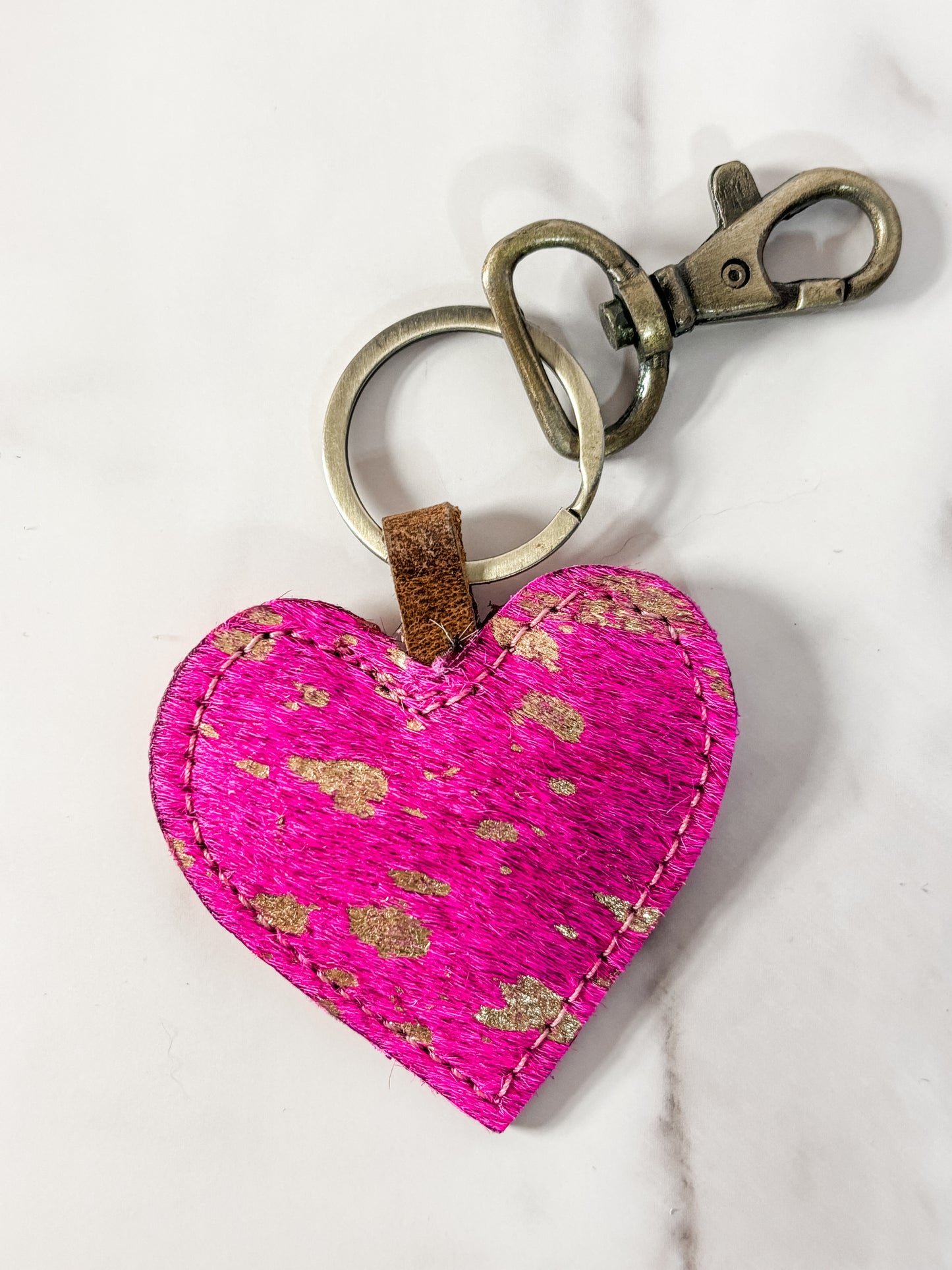 Heart Leather Keychain