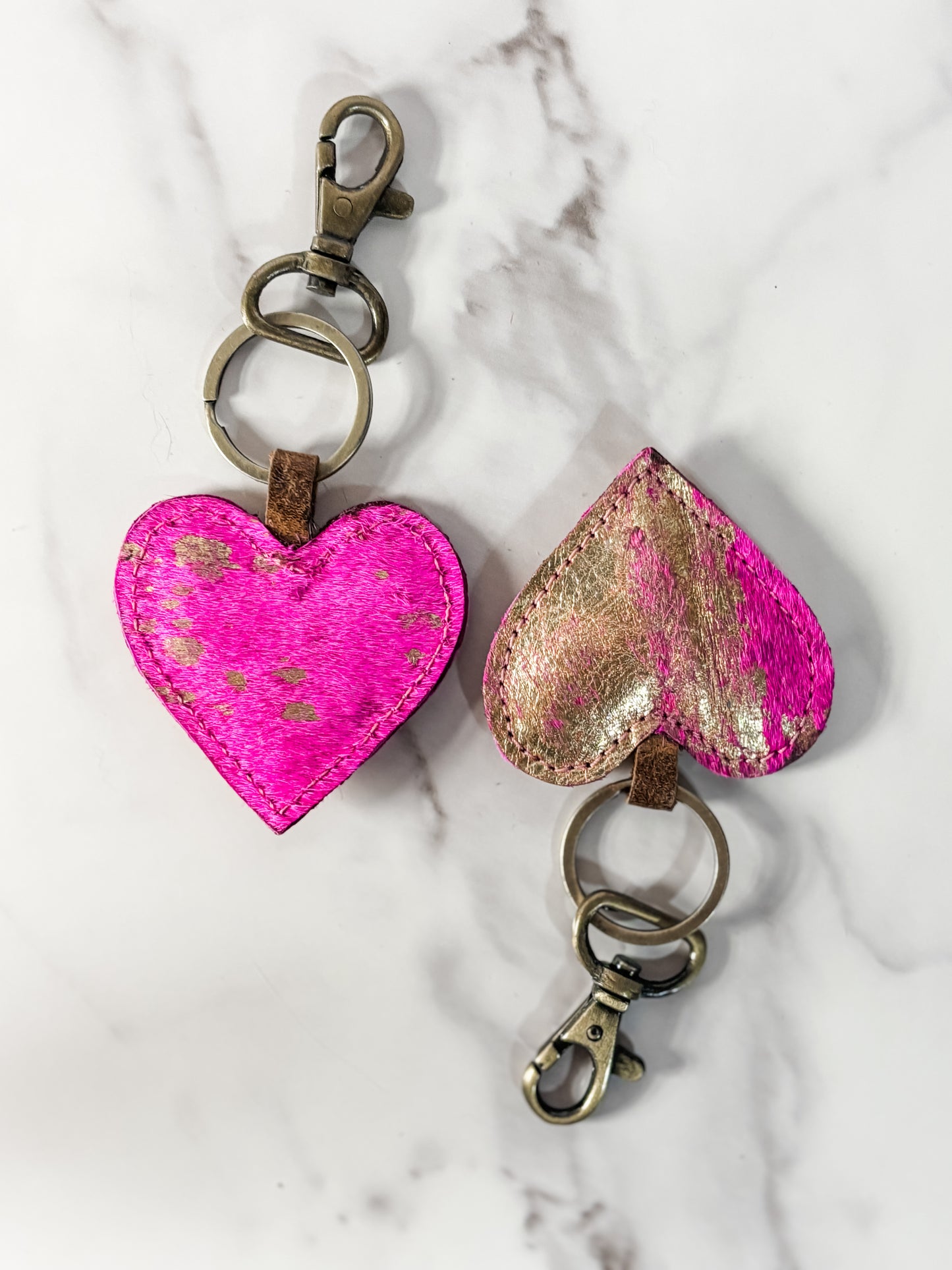 Heart Leather Keychain