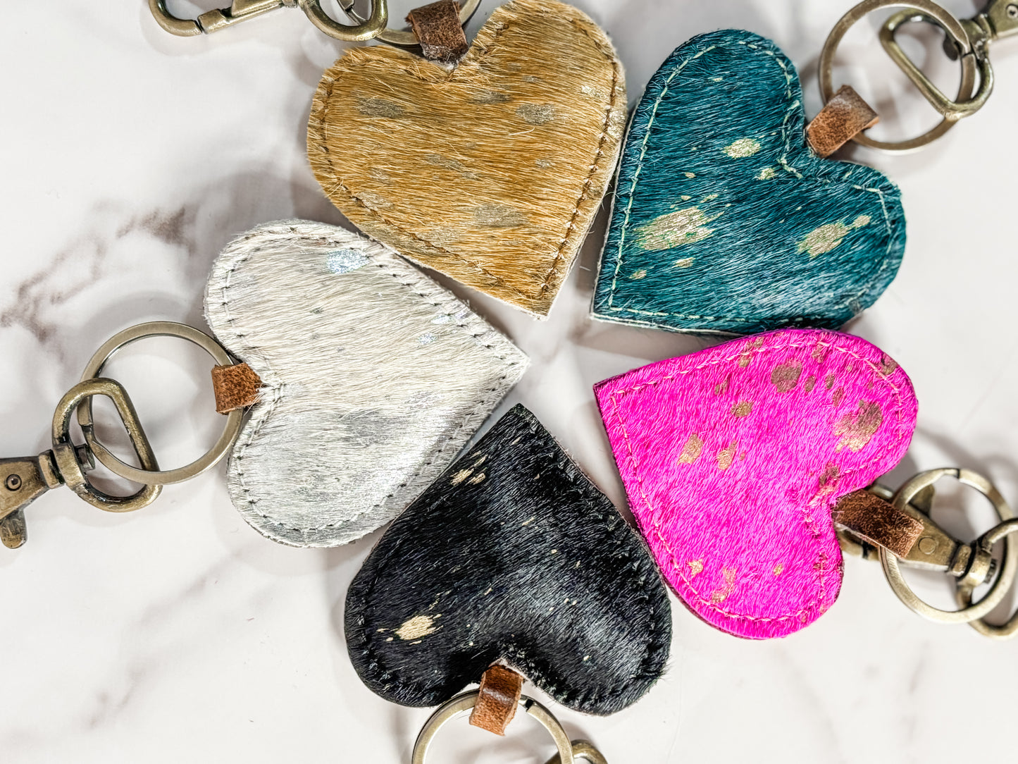 Heart Leather Keychain